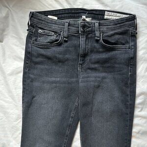 Rag & Bone Cate Mid-Rise Ankle Zipper Skinny Jeans Women Size 26 Abbey Road Gray